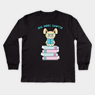 One more chapter, cute rabbit reading Kids Long Sleeve T-Shirt